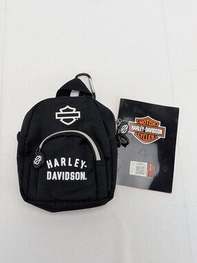 Harley Davidson Deluxe Mini Me Backpack Off White Black Water Resistant Bag New